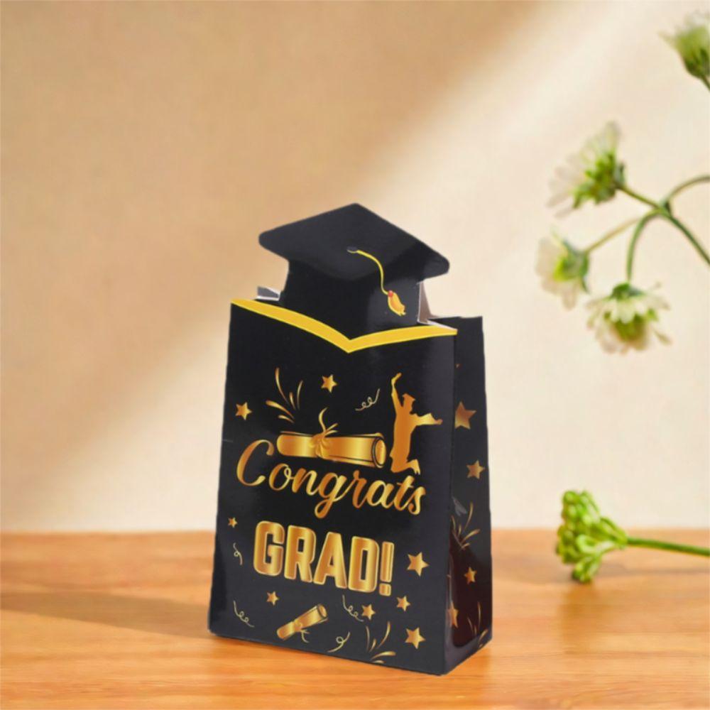 20pcs Paper Material Doctoral Cap Box Congrats Grad Candy Gift Bag Chocolate Box Party Decorations