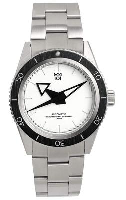 [HYAKUICHI 101] Часы для дайвинга, сделанные в Японии, с автоподзаводом, автоматические, водонепроницаемые, глубина до 200 м, вращающийся в обратном направлении безель, 40 мм, белые, мужские