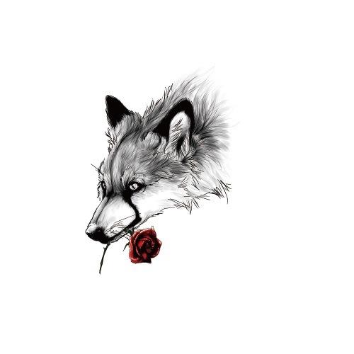 Наклейка с изображением головы волка, значение волчьей дороги, доминирующая имитация, рисунок тигра и лисы, водонепроницаемая наклейка с изображением татуировки с переносом воды