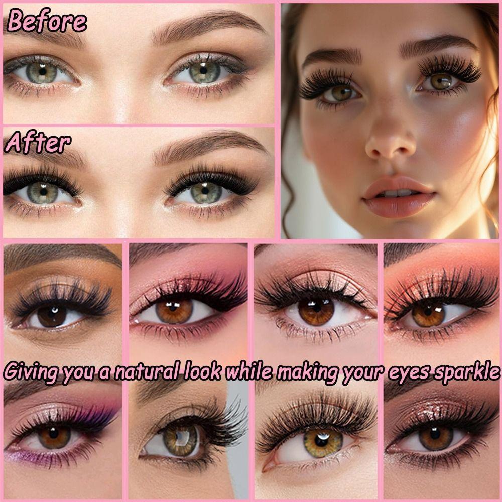 Natural Look 3D Faux Mink Lash 3D Volume DIY Lash Extension Kit False Eyelashes Makeup Enhancement