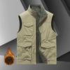 Autumn and Winter Fleece Jacket, Men's Thickened Multi-bag Vest, Warm Vest, Wear Quick-drying Vest On Both Sides