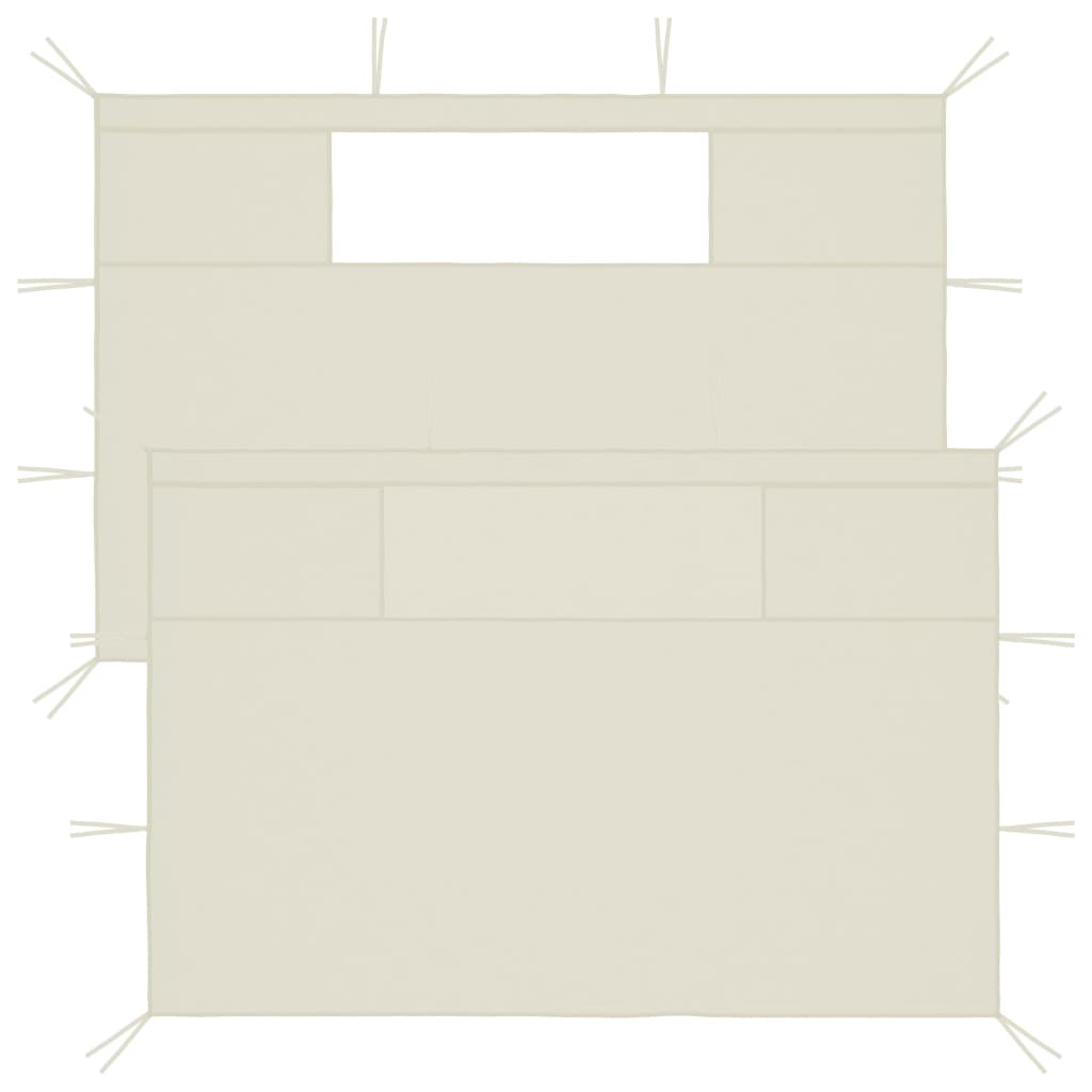 Gazebo Side Walls with Windows 2 pcs Cream