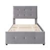 Children Bed 99x210cm Velvet Fabric Kids with Adjustable Headboard 2 Drawers Single Ergonomic Design Strong Wood Slat Support Home Furniture
