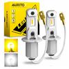 1pcs AUXITO 2Pcs H3 LED Bulb Fog Light Yellow 12V Canbus Error Free H3 LED Fog Lamp Driving Running Lights DRL Fanless Plug and Play
