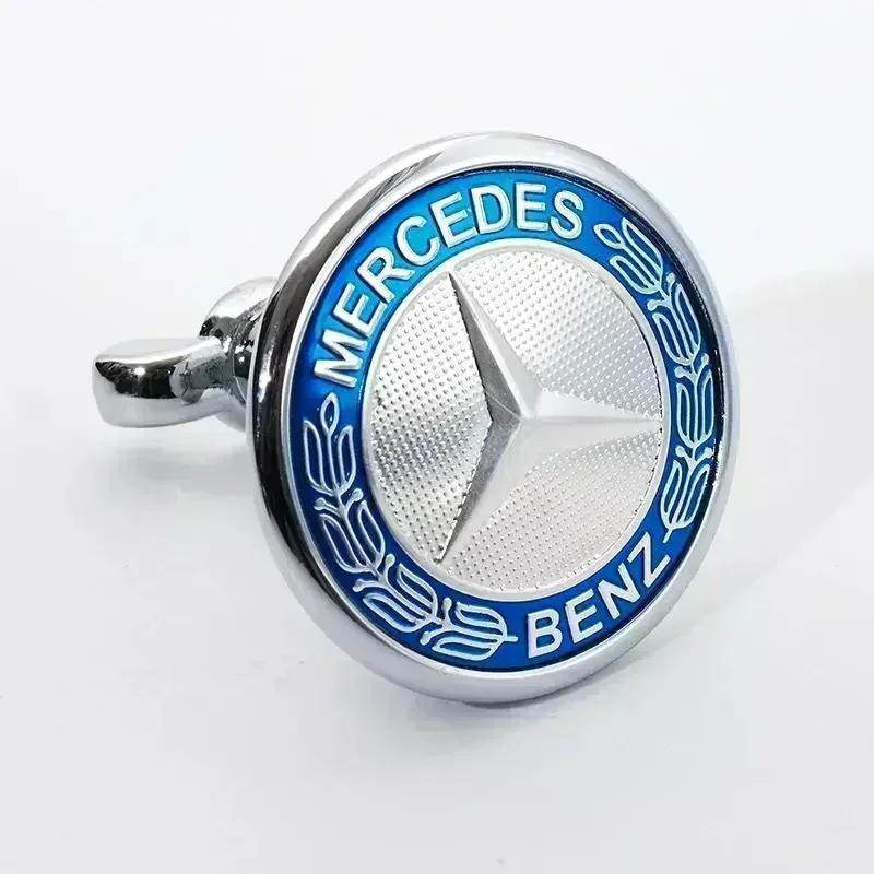 ESU5 45mm Car Front Emblem Badge Modified Bonnet Chrome Hood Cover for Mercedes Benz AMG W203 W204 C E S Class W210 W211 W220