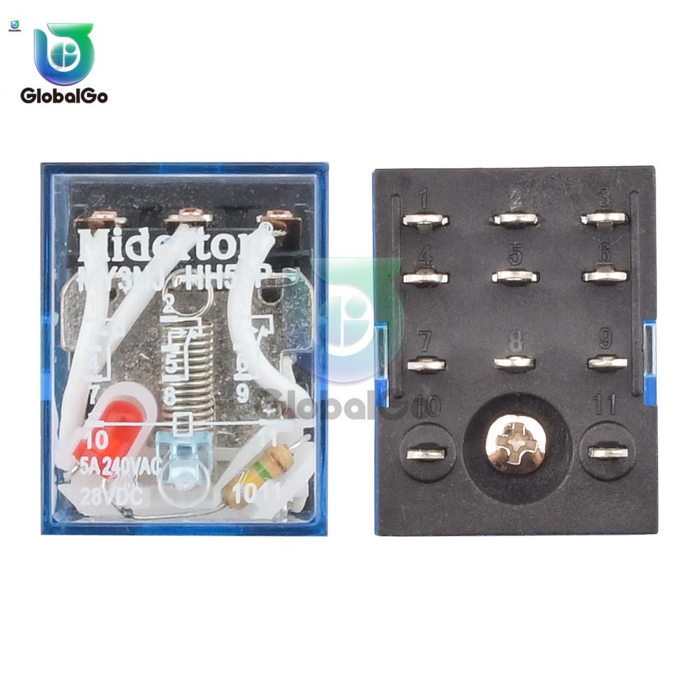MY2NJ / MY3N Micro Small Intermediate Relay Electromagnetic Relay 8 Pin /11 Pin with Base AC110/220V DC12/24V