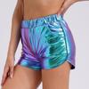 Womens Metallic Shiny Booty Shorts Casual Wear Shorts Hot Pants for Jazz Dance Raves Club Disco Music Festival