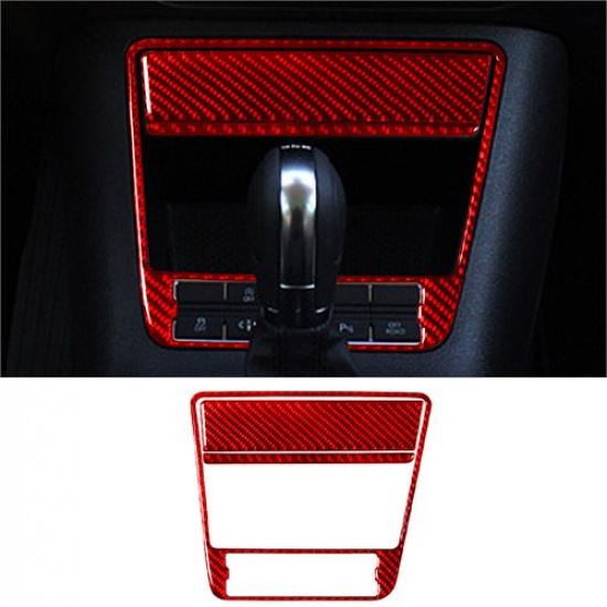 3 шт. Для Volkswagen Tiguan Красное углеволокно Внутренняя отделка Центральная крышка отсека для хранения