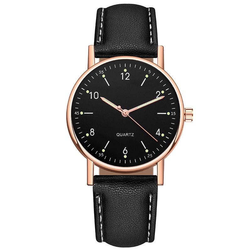 Женские часы/кожаный ремешок со светящимся циферблатом