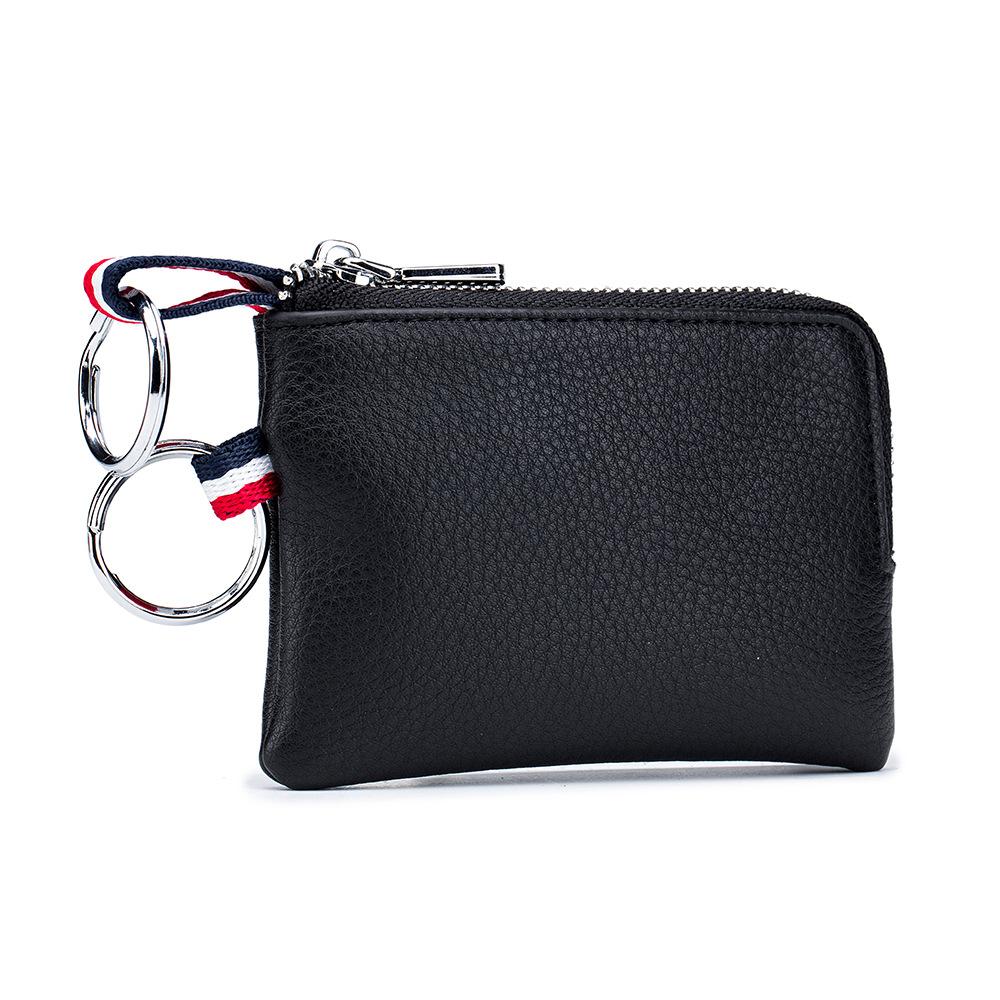 Men's Coin Wallet Leather Mini Wallet Soft  Zipper Coin Driver's License Key Bag Card Bag Ultra-thin