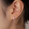 [серебро925] мини серьга-гвоздик с кубическим цирконием, застежка-щелчок