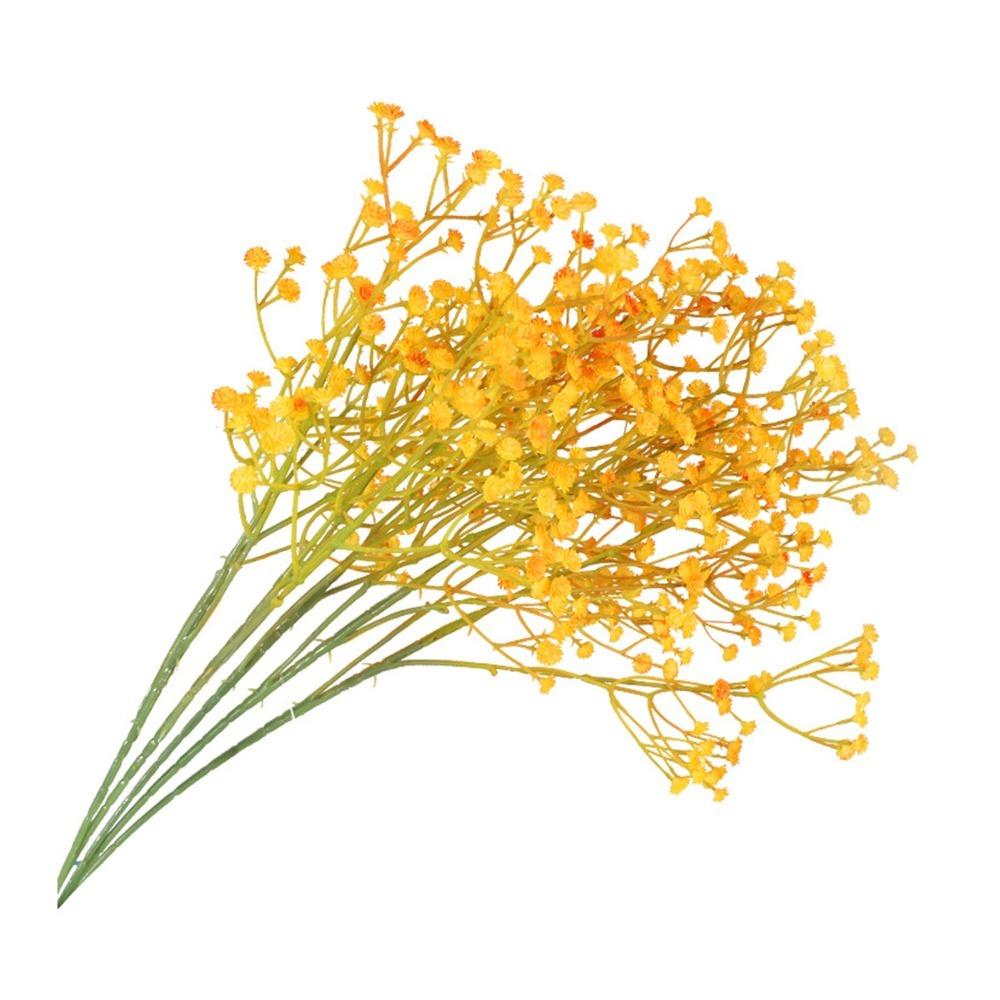 5pcs Plastic Artificial Gypsophila 3 Branch Artificial Flower Stems Fake Silk Flowers Office Decor