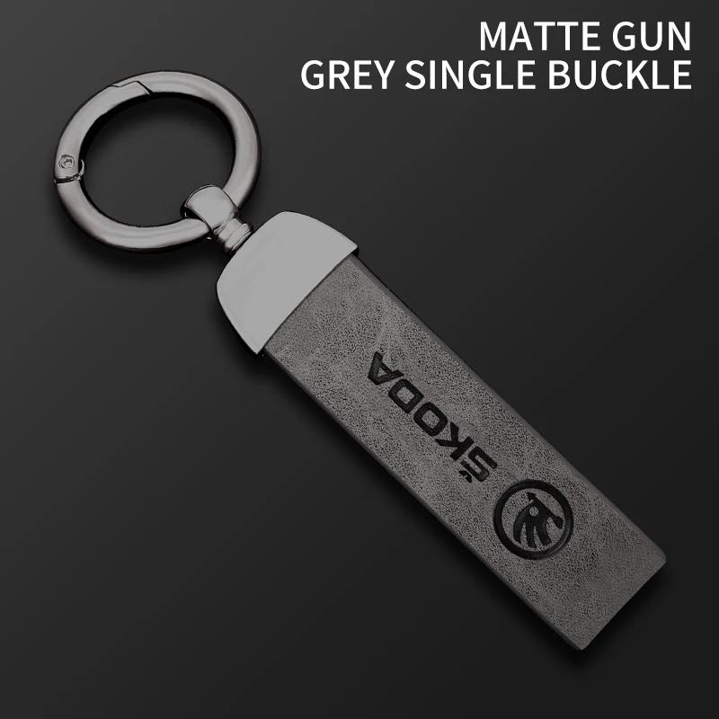 Car Sticker Car Logo Keychain Key Ring Chain Pendant Gifts For Skoda Octavia Rapid Fabia Superb Kodiaq Scala Karoq Kamiq Styling