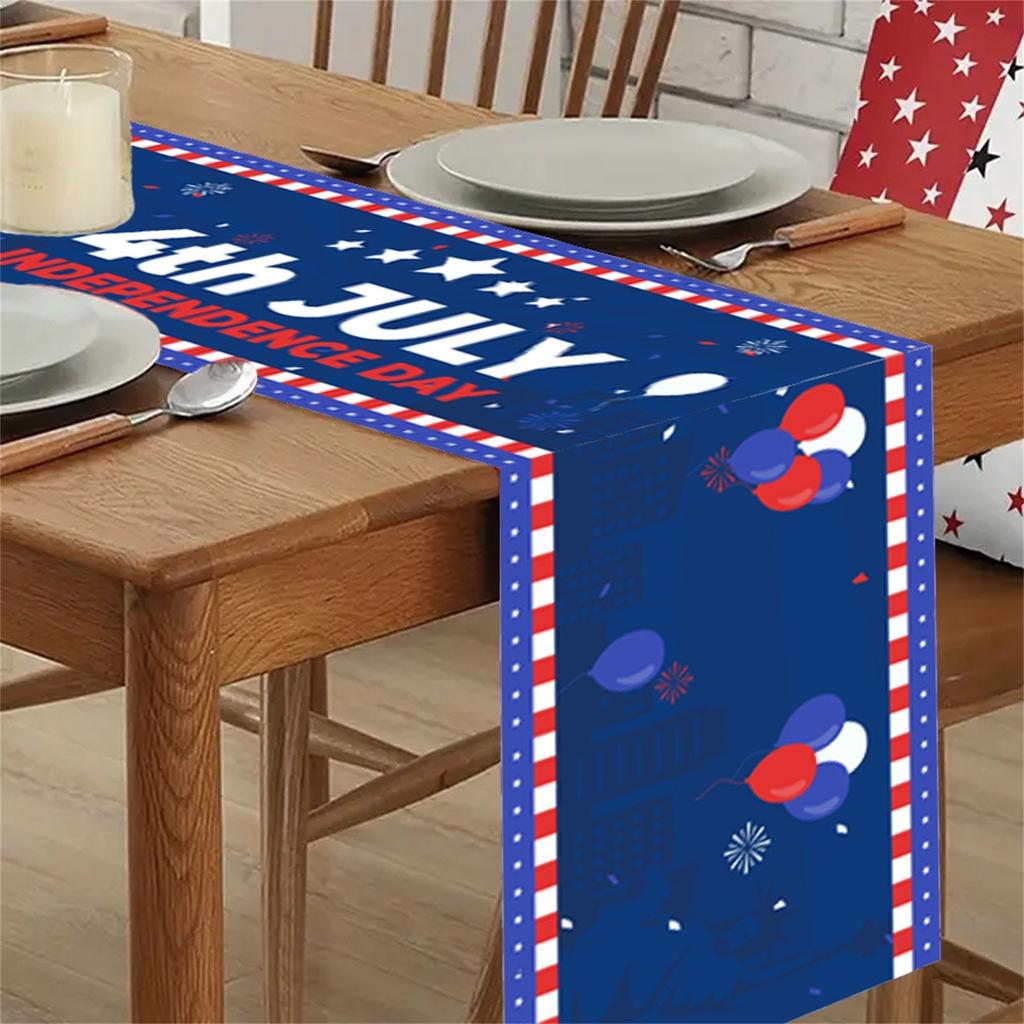 Creative Independence Day Polyester Cotton Printed Table Flag Table Decorations