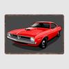Plymouth Barracuda In Tor Red Retro Classic Sports Car Metal Poster Sign Garage Club Custom Wall Decor Tin Room Decor Home Decor