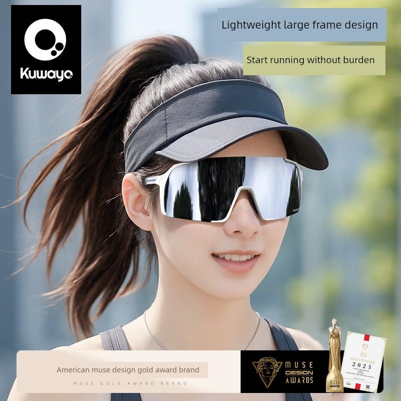Kuwayo Outdoor Running and Cycling Color-Changing Sports Glasses, Windproof Day and Night Goggles for Nearsightedness