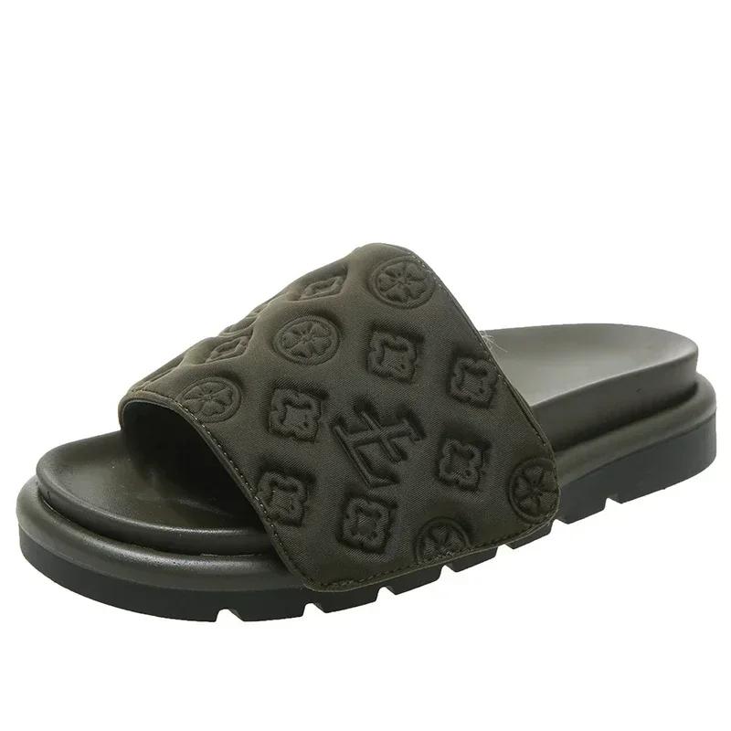 Женские шлепанцы на липучках Magic Sticker 2025 Лето Новые дизайнерские роскошные сандалии для женщин Элегантные домашние шлепанцы Zapatos De Mujer