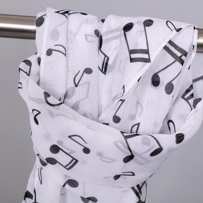 Женский шарф Музыкальный символ Шифоновый шарф