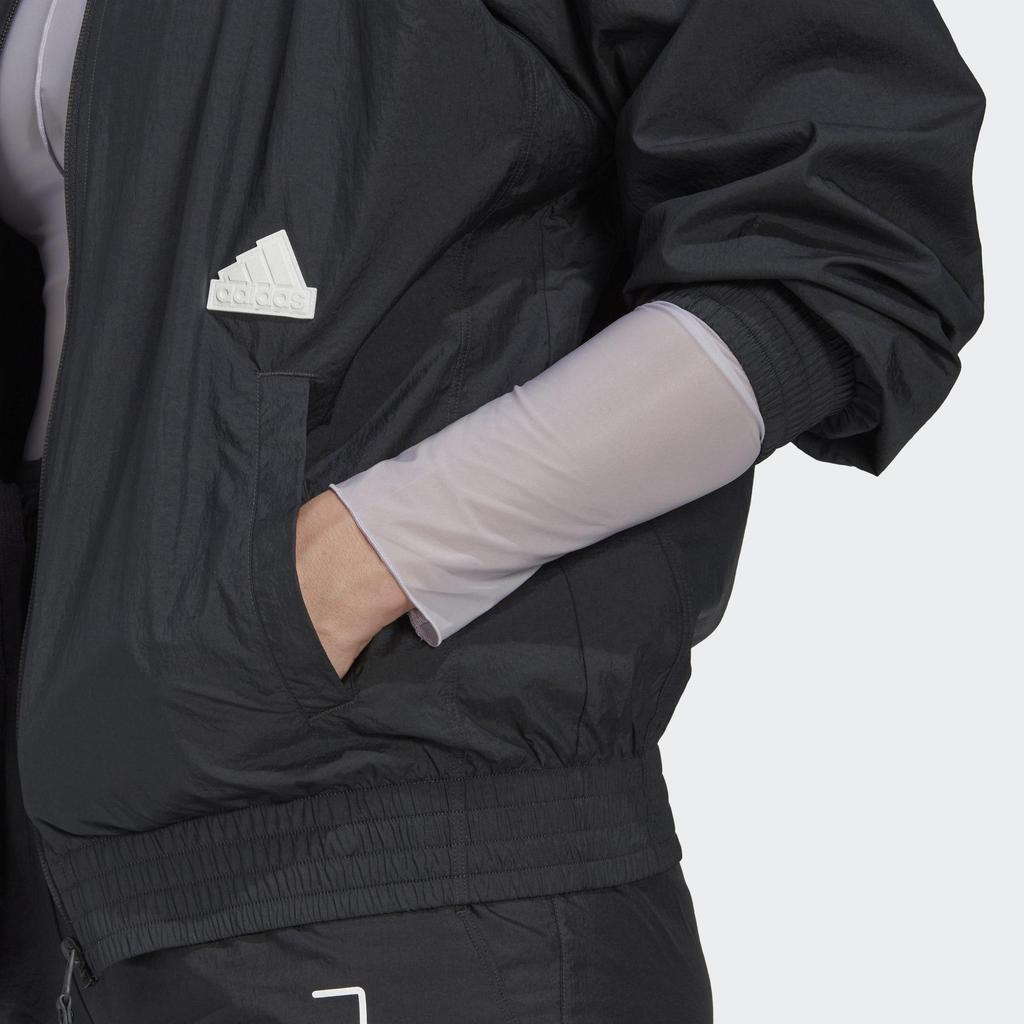 Adidas Однотонная спортивная куртка с длинным рукавом на молнии, женские куртки черного цвета HG4359
