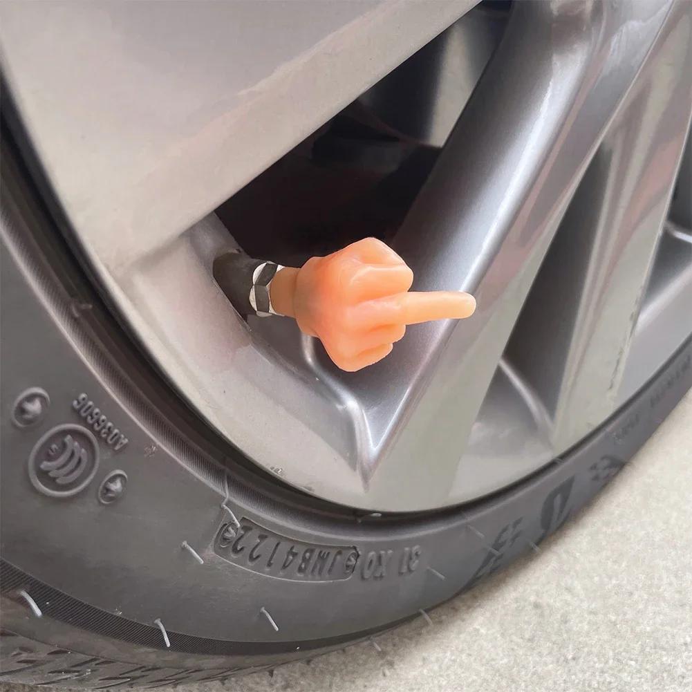 Колпачок вентиля шины для автомобиля на средний палец, индивидуальный декор, насадка для колеса, пылезащитный, водонепроницаемый, колпачок вентиля шины, аксессуары