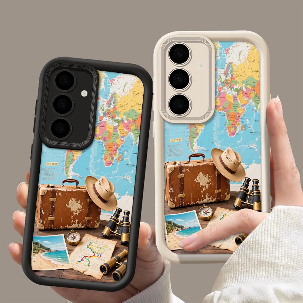 Чехол для телефона «Путешествие по миру» для Samsung Galaxy S23 S22 S21 S25 S24 S20 Ultra FE A35 A15 A25 A55 Note 20 Plus 5G