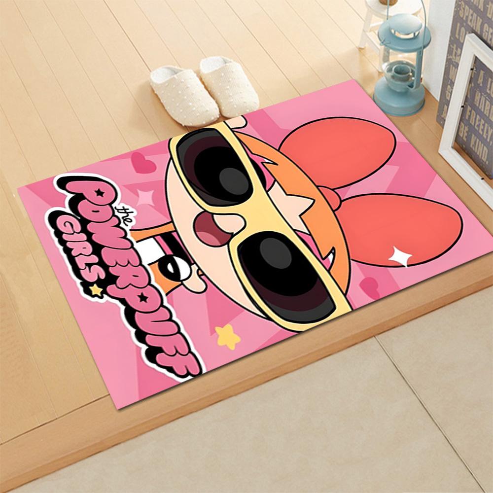 Powerpuff Girls Bubbles' Flight rug for living rooms, bedrooms, home décor, and as gifts.