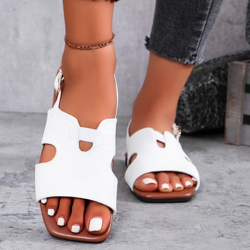 Летние дизайнерские женские повседневные туфли на плоской подошве 2024 года, брендовые туфли на плоской подошве с пряжкой, женские уличные нескользящие пляжные сандалии Sandalias Mujer