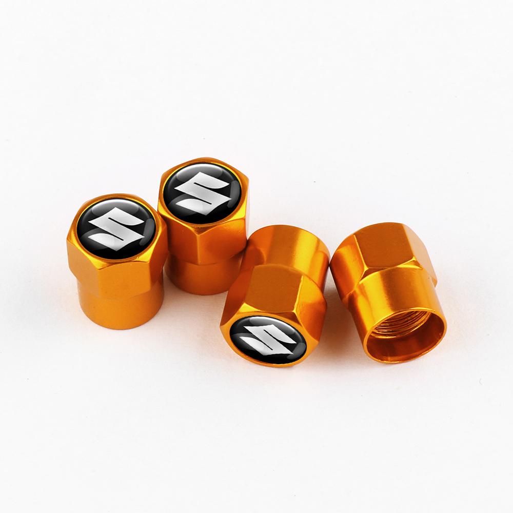 4Pcs Aluminum Alloy Caps Wheel Tire Valve Caps Auto Accessories For Suzuki Alto AX100 Liana Gsxr 600 Celerio Cross Grand Vitara
