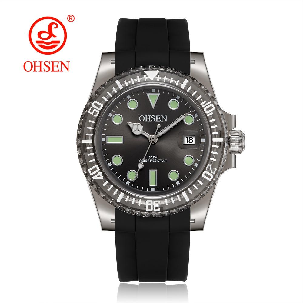 Luxury Men's Silicone Sports Watch 50M Waterproof Date Calendar Business Quartz Watch Religio Masculino New Gift