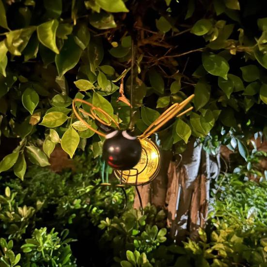 Лампа-имитатор насекомых, подвесная лампа на солнечных батареях для украшения сада, светодиодная наружная лампа-насекомое с пружинами, солнечные гирлянды