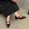 Иностранный стиль, маленький квадратный носок, неглубокий вырез, одинарные туфли, женские весенне-осенние новинки, французский вечерний бриз, ретро, для работы, толстый каблук, Мэри Джейн, sm