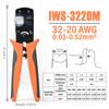 IWISS IWS-3220 Клещи для обжима с храповым механизмом Ручные обжимные инструменты для штырей разъемов с узким шагом Диапазон обжима 0,03-0,5 мм² (AWG: 32-20)