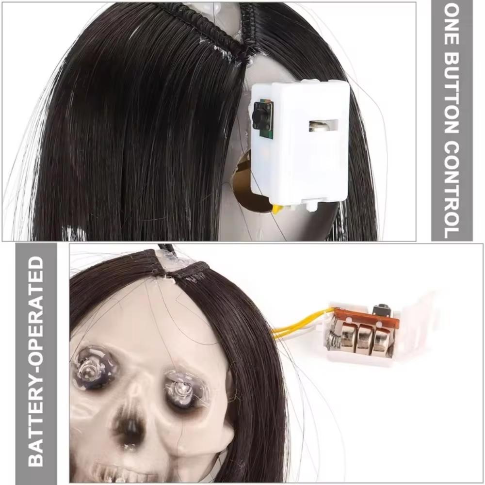 Хэллоуин Ужас Подвеска Череп Волосы Привлекающий внимание Голова Черепа Длинные Волосы Голова Призрака Ужас Украшение Подвеска Реквизит Дом с Привидениями