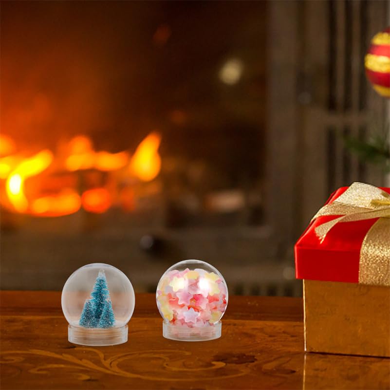 FOMIYES 20pcs Snow Transparent Snow Globes with Craft Multipurpose Empty Transparent Globes, Screw-Off Caps, Globes, Globes, Plastic,