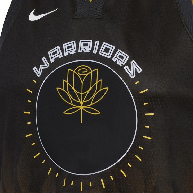 Nike X NBA Golden State Warriors Curry City Edition Golden Lotus Sports Breathable Jersey Детская майка черная 3Z2B7BU8W-WAR