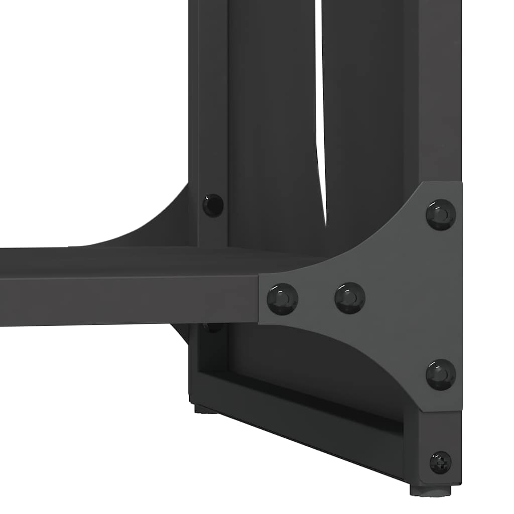 Firewood Rack Black 40 x 30 x 80 cm Cold Rolled Steel