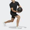 adidas Пуловер с круглым вырезом и логотипом, спортивная футболка с коротким рукавом для фитнеса, мужские топы, черный HC4212