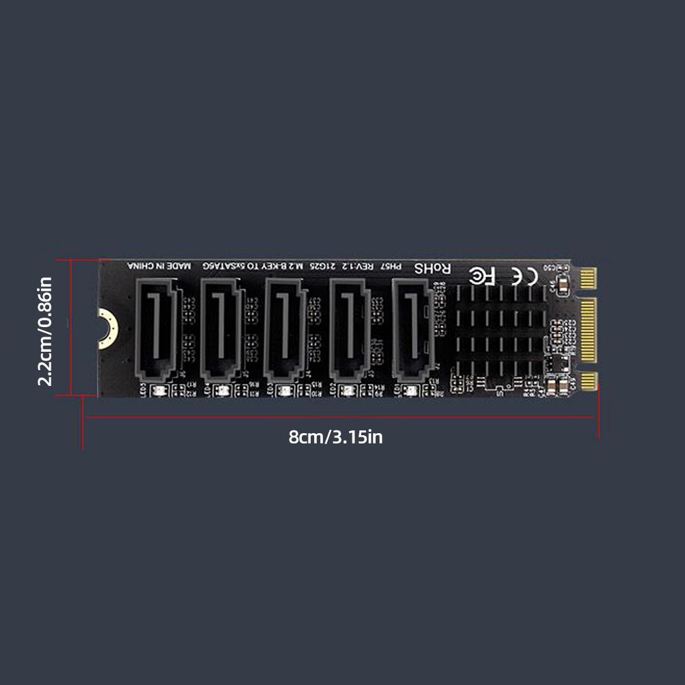 Конвертер M.2 NGFF B-Key SATA в SATA3, Компьютерные аксессуары 6 Гбит/с, Plug and Play, Поддержка SSD и HDD, 5 портов для настольного ПК