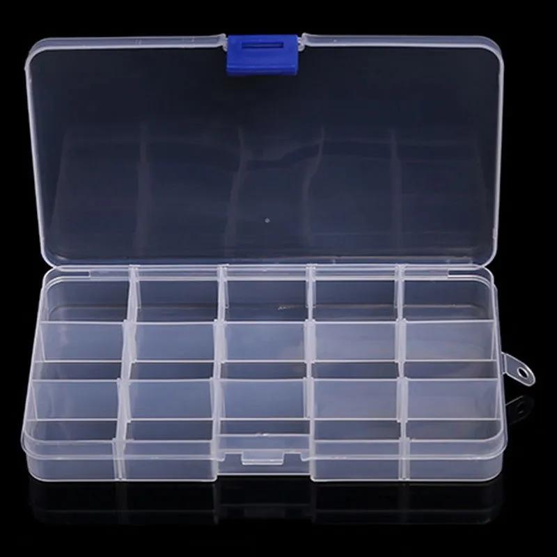 10/15/24/36 Compartments Transparent Plastic Storage Box Compartment Jewelry Adjustable Organizer Storage Boxes&Bins Adjustable