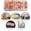 60Pcs Patch Connector Ring SC6-25 Copper Connector Bare Cable Voltage Terminal Connector Kit