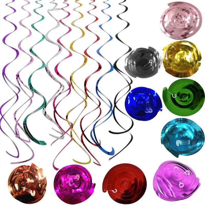 Hanging Multicolor 6pcs Spiral Swirls Birthday Wedding Party Ceiling Decoration