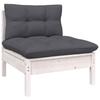 VidaXL Solid Pine Wood Garden Center Sofa with Cushions Patio Center Sofa Terrace Furniture Garden Sofa 806635