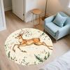 Бегущий олень, Круглый ковер, Ковер для гостиной, спальни, дивана, игровой комнаты, Декор, Нескользящий коврик для пола