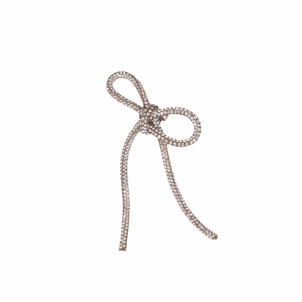 Sparkly Crystal Diamond Bow Brooch Anti Glare Tassel Sparkling Diamond Brooch Blazer Accessory