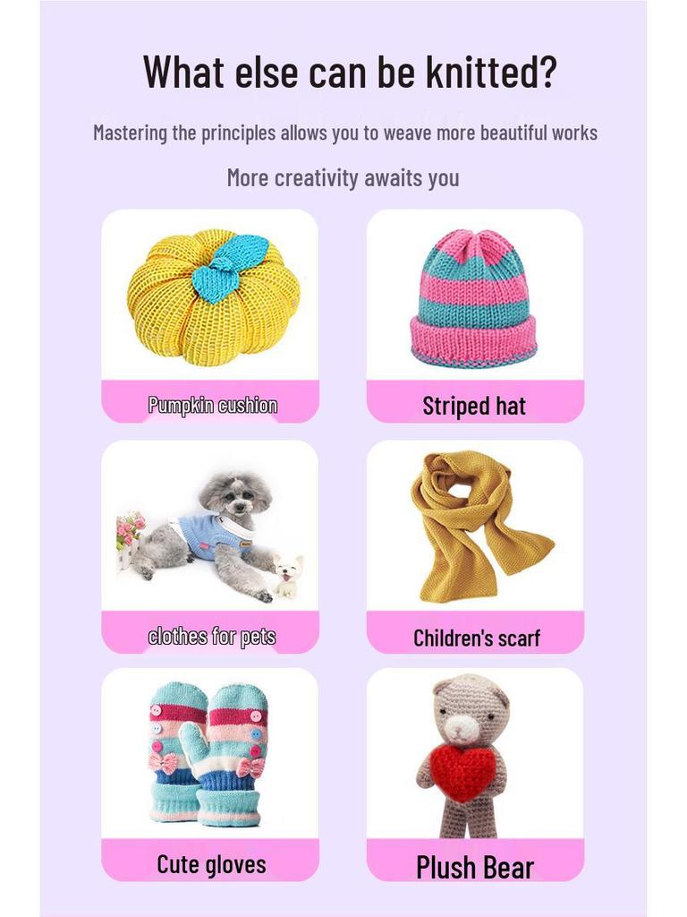 Вязальный станок с ручным приводом для детей для носков, шарфов и свитеров - Домашняя и детсадовская игрушка