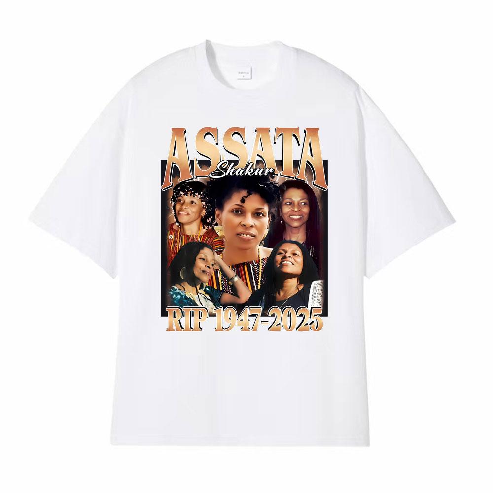 Assata Shakur Unisex BlackLeaders TShirt Women Clothing Fashion Retro Street Hot Sale Classic Tshirts Oversized Cotton T Shirt