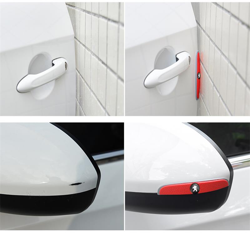 4Pcs Car Door Rearview Mirror Anti-Collision Strip Stickers Accessories For Peugeot 206 307 308 207 3008 208 407 508 2008 5008