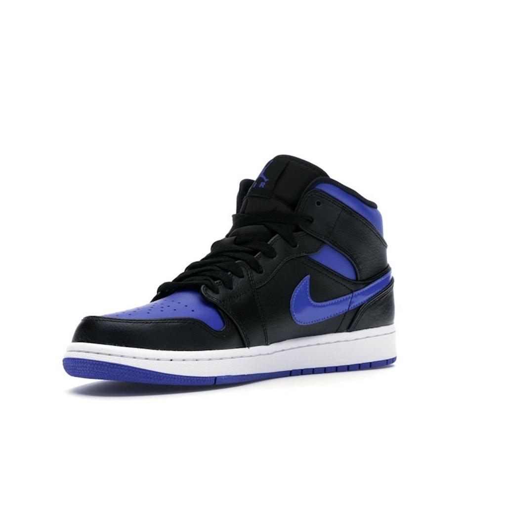 Air Jordan 1 Mid Black Hyper Royal Men Sneakers Blue Royal-Blue White 554724-068