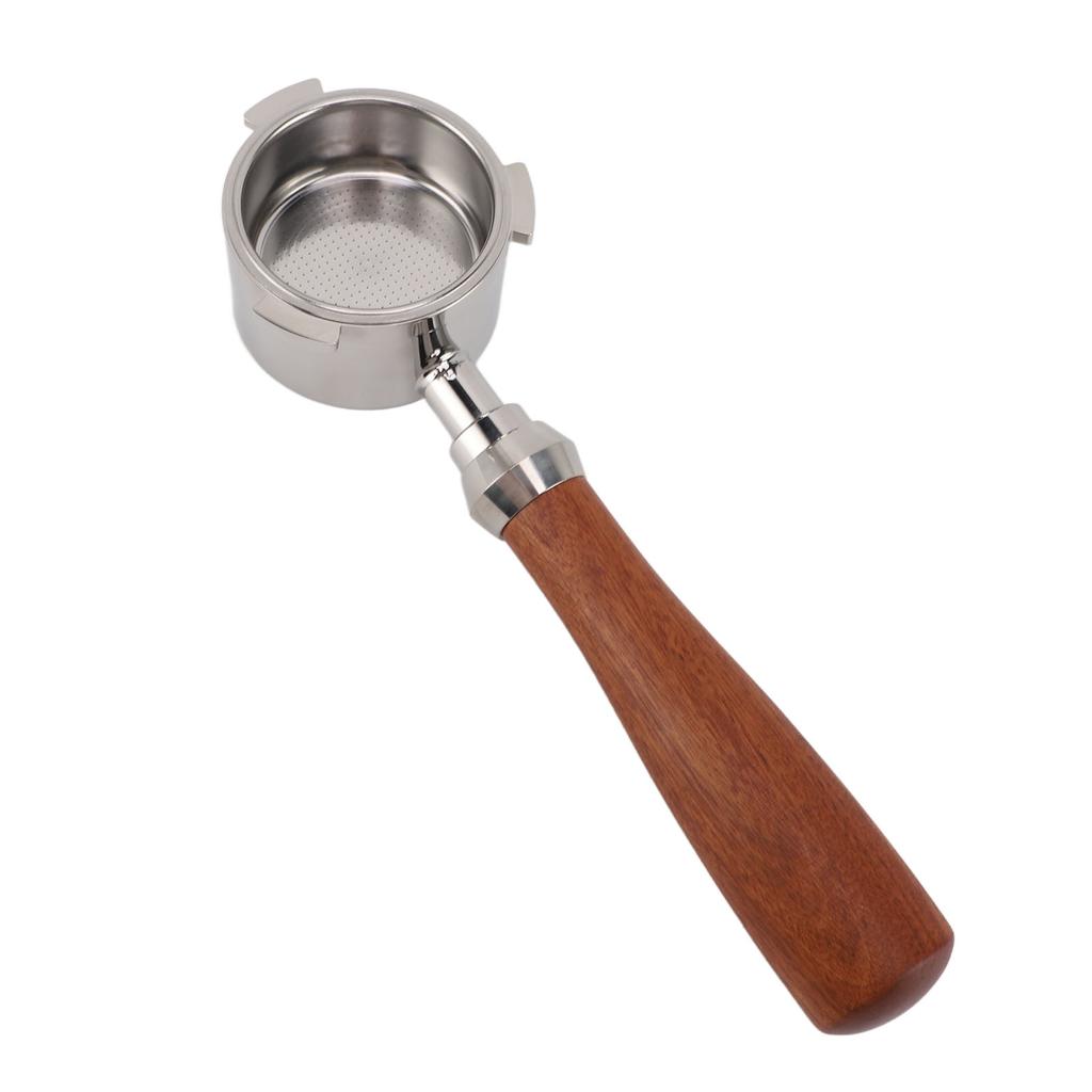 51mm Portafilter with Solid Wood Handle Ultra Fine Mesh Detachable 3 Ear Bottomless Portafilter for