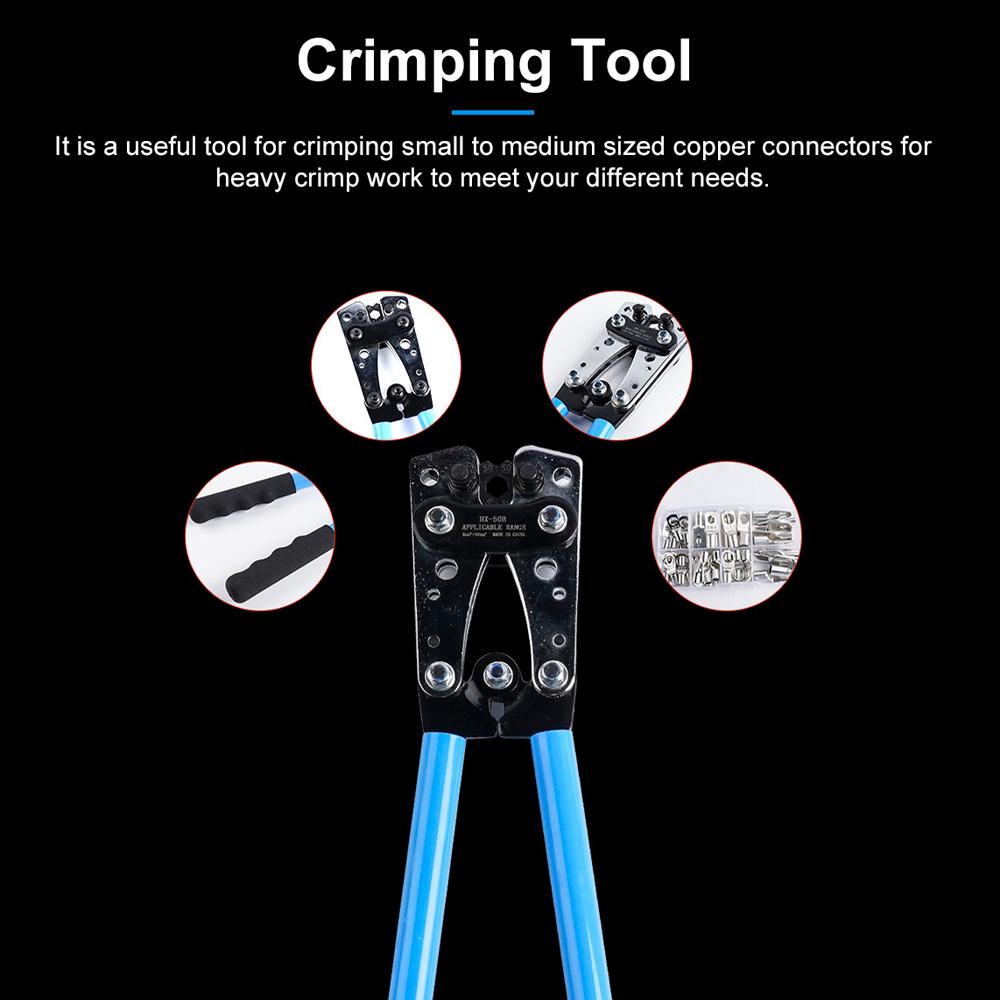 Инструмент для обжима кабельных наконечников из алюминиевого материала 6.0-50, клещи для обжима проводов, ручные, эргономичные, для работы
